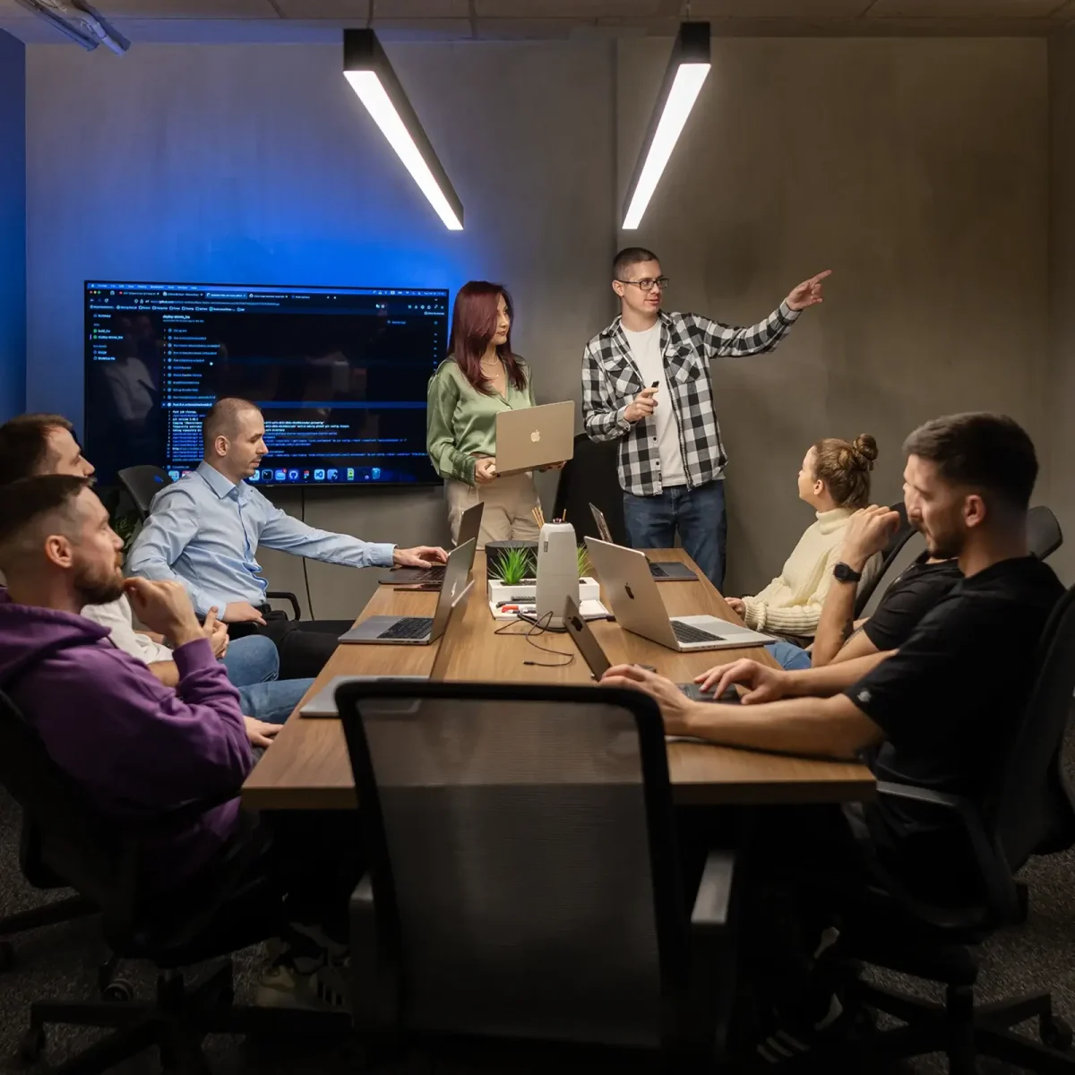 team members at the meeting